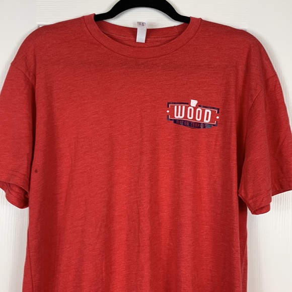 Next Level America heather red short sleeved tee shirt size large. Wood Motor - Picture 2 of 6